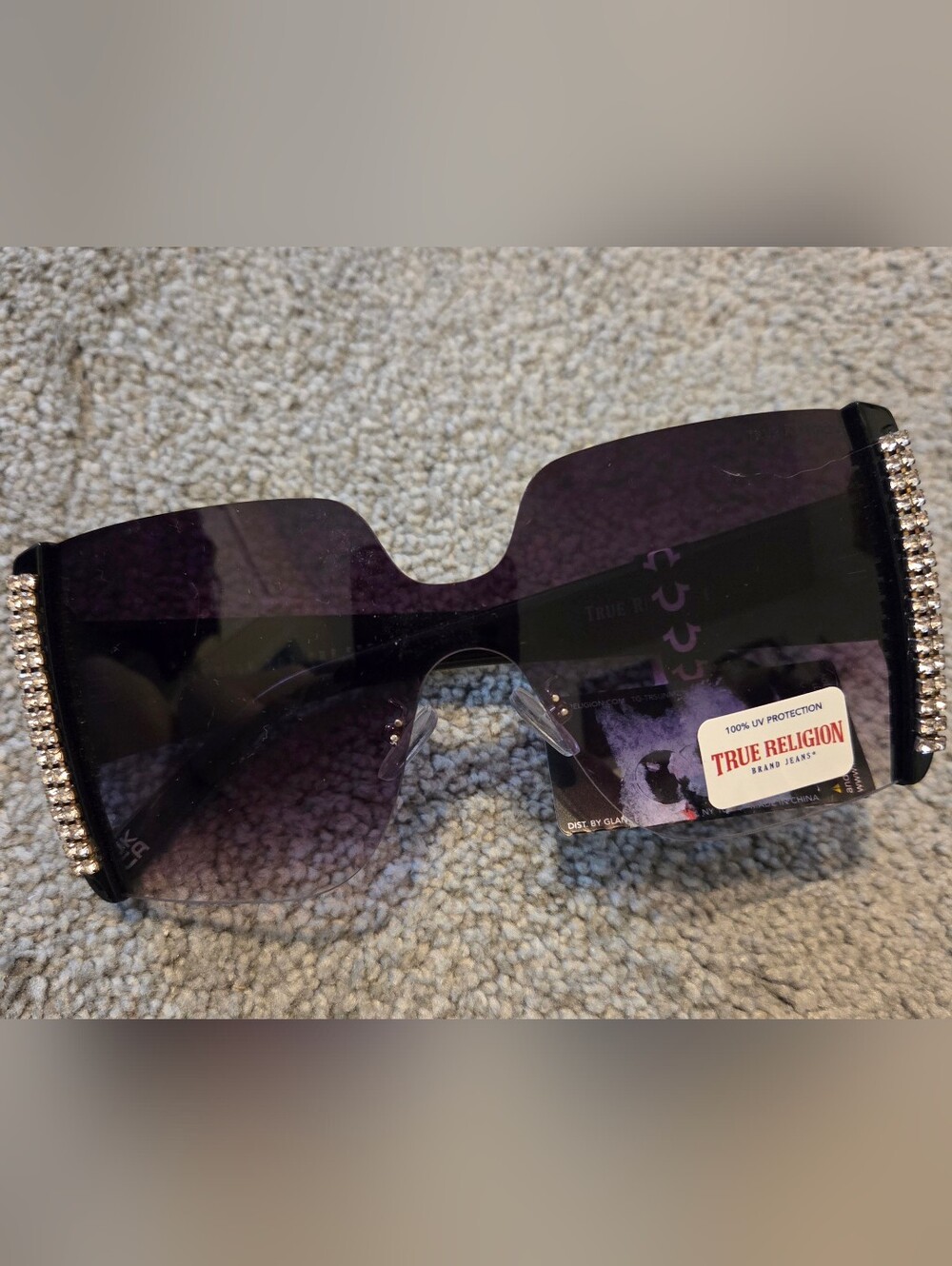 True Religion Oversized Rimless Sunglasses - Purple Gradient